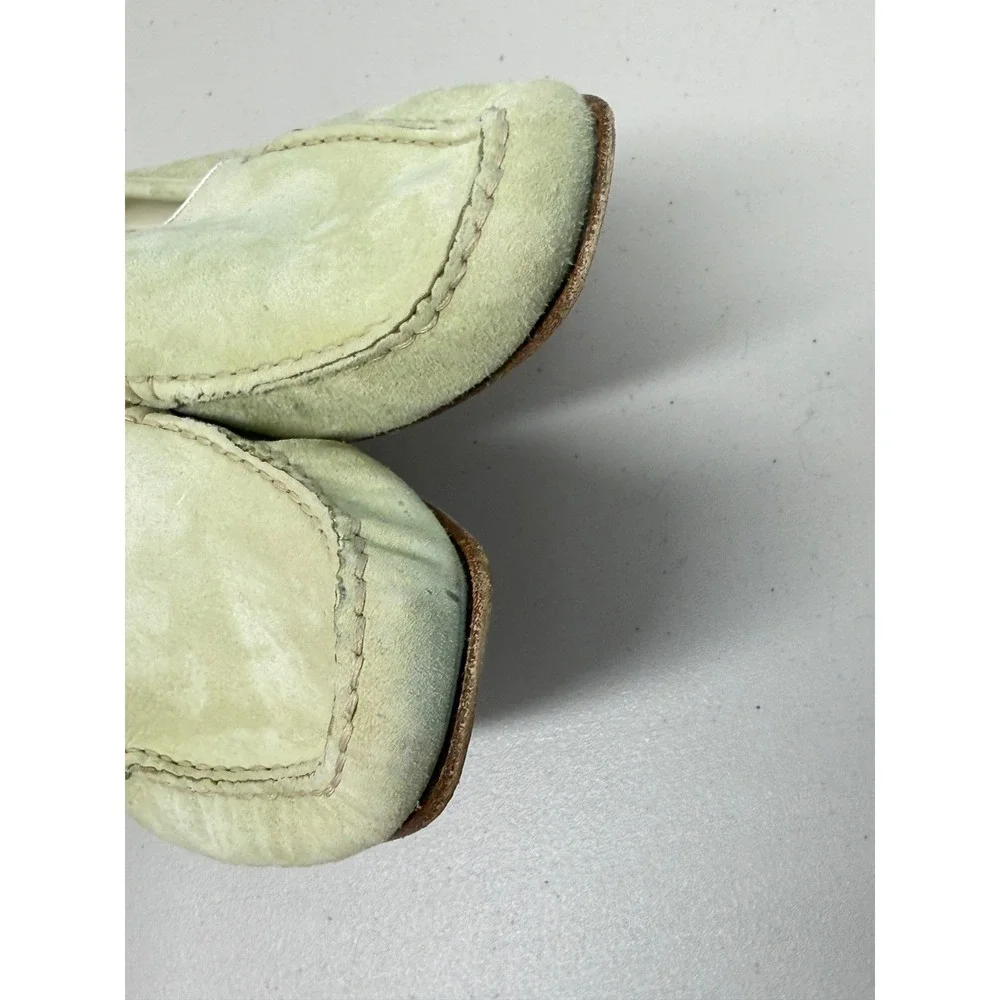Coach Evalyn Pale Green Genuine Leather Suede Loafers Driving Moccasins 9.5